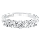 Artcarved Bridal Mounted with Side Stones Classic 5-Stone Diamond Anniversary Band 14K White Gold