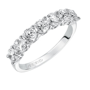 Artcarved Bridal Mounted with Side Stones Classic Diamond Anniversary Band 14K White Gold