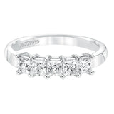 Artcarved Bridal Mounted with Side Stones Classic Diamond Anniversary Band 14K White Gold