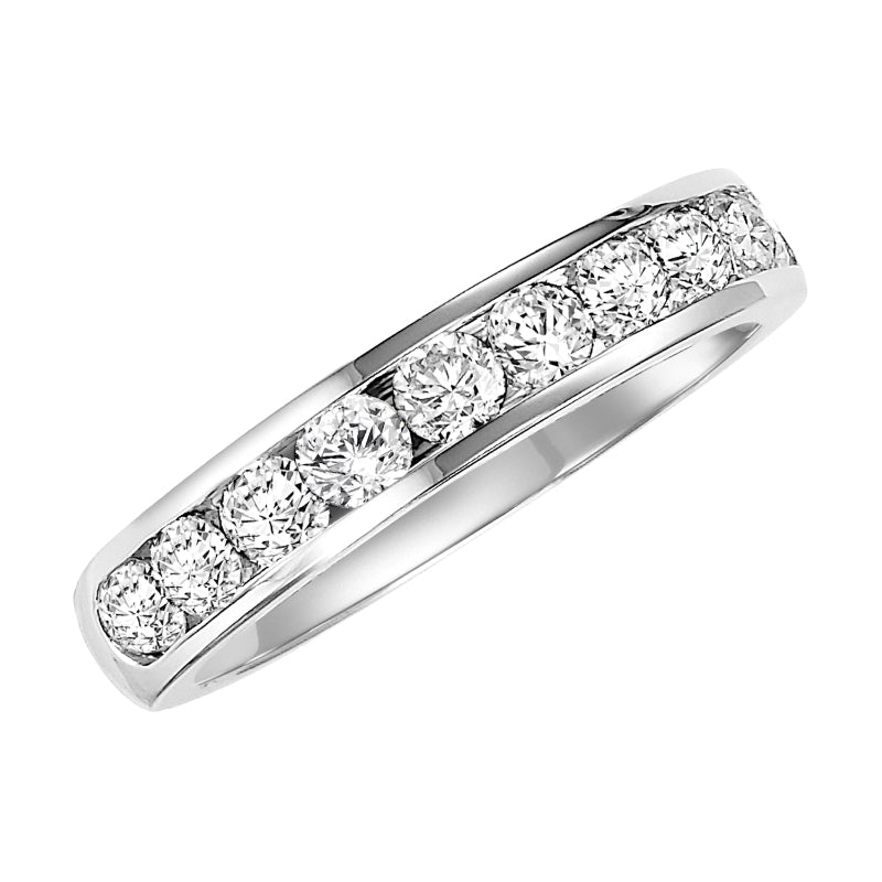 Artcarved Bridal Mounted with Side Stones Classic Diamond Anniversary Band 14K White Gold