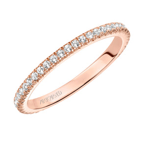 Artcarved Bridal Mounted with Side Stones Contemporary Stackable Eternity Anniversary Band 14K Rose Gold