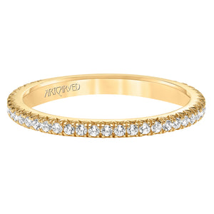 Artcarved Bridal Mounted with Side Stones Contemporary Stackable Eternity Anniversary Band 14K Yellow Gold