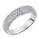 Artcarved Bridal Mounted with Side Stones Contemporary Diamond Anniversary Band 14K White Gold