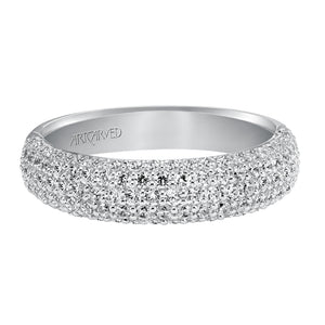 Artcarved Bridal Mounted with Side Stones Contemporary Diamond Anniversary Band 14K White Gold