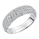 Artcarved Bridal Mounted with Side Stones Contemporary Diamond Anniversary Band 14K White Gold