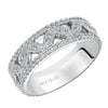 Artcarved Bridal Mounted with Side Stones Vintage Fashion Diamond Anniversary Band 14K White Gold