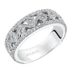 Artcarved Bridal Mounted with Side Stones Vintage Fashion Diamond Anniversary Band 14K White Gold