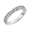 Artcarved Bridal Mounted with Side Stones Vintage Fashion Diamond Anniversary Band 14K White Gold