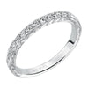 Artcarved Bridal Mounted with Side Stones Vintage Fashion Diamond Anniversary Band 14K White Gold