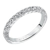 Artcarved Bridal Mounted with Side Stones Vintage Fashion Diamond Anniversary Band 14K White Gold