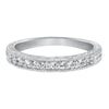 Artcarved Bridal Mounted with Side Stones Vintage Diamond Anniversary Band 14K White Gold