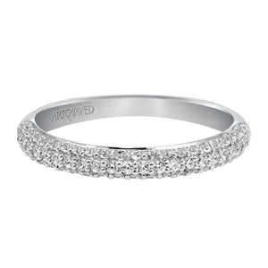 Artcarved Bridal Mounted with Side Stones Classic Stackable Diamond Anniversary Band 14K White Gold