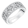 Artcarved Bridal Mounted with Side Stones Contemporary Diamond Anniversary Band 14K White Gold