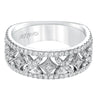 Artcarved Bridal Mounted with Side Stones Contemporary Diamond Anniversary Band 14K White Gold