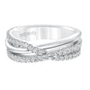 Artcarved Bridal Mounted with Side Stones Contemporary Fashion Diamond Anniversary Band 14K White Gold