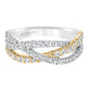 Artcarved Bridal Mounted with Side Stones Contemporary Fashion Diamond Anniversary Band 14K White Gold Primary & 14K Yellow Gold