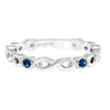 Artcarved Bridal Mounted with Side Stones Contemporary Fashion Diamond Anniversary Band 14K White Gold & Blue Sapphire