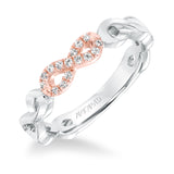 Artcarved Bridal Mounted with Side Stones Contemporary Fashion Diamond Anniversary Band 14K Rose Gold