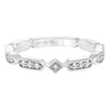 Artcarved Bridal Mounted with Side Stones Vintage Stackable Fashion Diamond Anniversary Band 14K White Gold