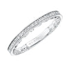 Artcarved Bridal Mounted with Side Stones Vintage Stackable Fashion Diamond Anniversary Band 14K White Gold