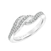 Artcarved Bridal Mounted with Side Stones Contemporary Stackable Fashion Anniversary Band 14K White Gold