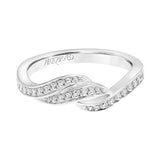 Artcarved Bridal Mounted with Side Stones Contemporary Stackable Fashion Anniversary Band 14K White Gold