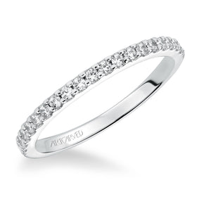 Artcarved Bridal Mounted with Side Stones Contemporary Stackable Diamond Anniversary Band 14K White Gold