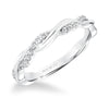 Artcarved Bridal Mounted with Side Stones Contemporary Stackable Fashion Anniversary Band 14K White Gold