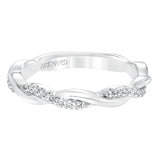 Artcarved Bridal Mounted with Side Stones Contemporary Stackable Fashion Anniversary Band 14K White Gold