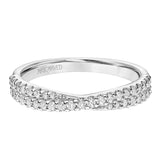 Artcarved Bridal Mounted with Side Stones Stackable Fashion Diamond Anniversary Band 18K White Gold