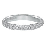 Artcarved Bridal Mounted with Side Stones Contemporary Stackable Eternity Anniversary Band 14K White Gold