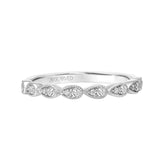 Artcarved Bridal Mounted with Side Stones Fashion Diamond Anniversary Band 14K White Gold