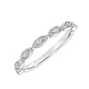 Artcarved Bridal Mounted with Side Stones Diamond Anniversary Band 14K White Gold