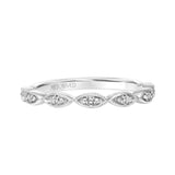 Artcarved Bridal Mounted with Side Stones Diamond Anniversary Band 14K White Gold