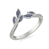 Artcarved Bridal Mounted with Side Stones Contemporary Anniversary Ring 14K White Gold & Blue Sapphire