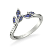 Artcarved Bridal Mounted with Side Stones Contemporary Anniversary Ring 14K White Gold & Blue Sapphire