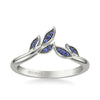 Artcarved Bridal Mounted with Side Stones Contemporary Anniversary Ring 18K White Gold & Blue Sapphire