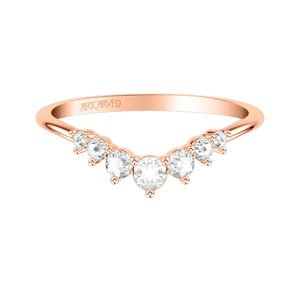 Artcarved Bridal Mounted with Side Stones Classic Rose Goldcut Diamond Anniversary Band 14K Rose Gold