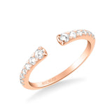 Artcarved Bridal Mounted with Side Stones Contemporary Rose Goldcut Diamond Anniversary Band 14K Rose Gold