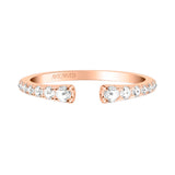 Artcarved Bridal Mounted with Side Stones Contemporary Rose Goldcut Diamond Anniversary Band 14K Rose Gold