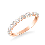 Artcarved Bridal Mounted with Side Stones Classic Rose Goldcut Diamond Anniversary Band 14K Rose Gold