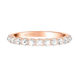 Artcarved Bridal Mounted with Side Stones Classic Rose Goldcut Diamond Anniversary Band 14K Rose Gold