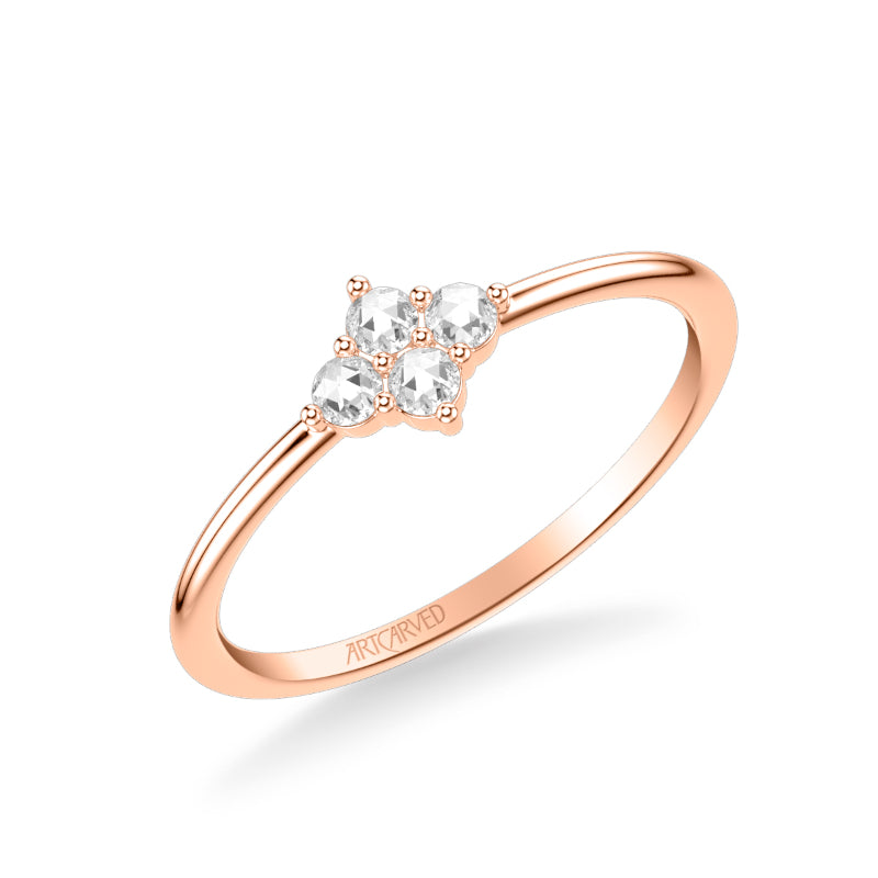 Artcarved Bridal Mounted with Side Stones Classic Rose Goldcut Diamond Anniversary Band 18K Rose Gold