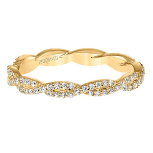 Artcarved Bridal Mounted with Side Stones Contemporary Eternity Diamond Anniversary Band 14K Yellow Gold