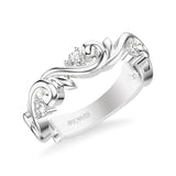 Artcarved Bridal Mounted with Side Stones Classic Lyric Diamond Anniversary Ring 18K White Gold