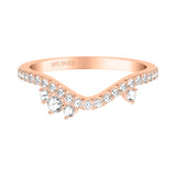 Artcarved Bridal Mounted with Side Stones Contemporary Diamond Anniversary Ring 18K Rose Gold