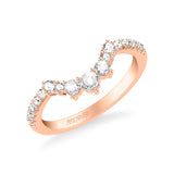 Artcarved Bridal Mounted with Side Stones Contemporary Diamond Anniversary Ring 14K Rose Gold