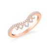 Artcarved Bridal Mounted with Side Stones Contemporary Diamond Anniversary Ring 14K Rose Gold