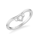 Artcarved Bridal Mounted with Side Stones Contemporary Diamond Anniversary Ring 14K White Gold