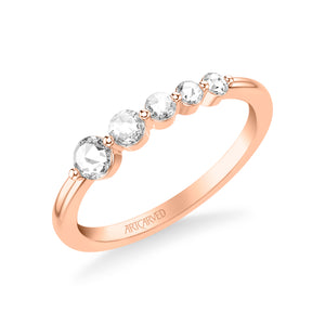 Artcarved Bridal Mounted with Side Stones Contemporary Diamond Anniversary Ring 14K Rose Gold